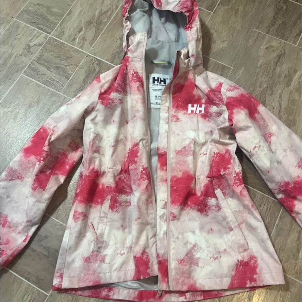 Helly Hansen Kids Jacket - pink and white - rain/wind
